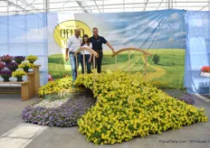 Amir Dor, Ayala Zilberman (from Israel) and Focco Prins of Danziger presenting Hello Yellow, a new yellow petunia in the Capella series. According to Ayala, there is no more yellow colored petunia variety on the market.